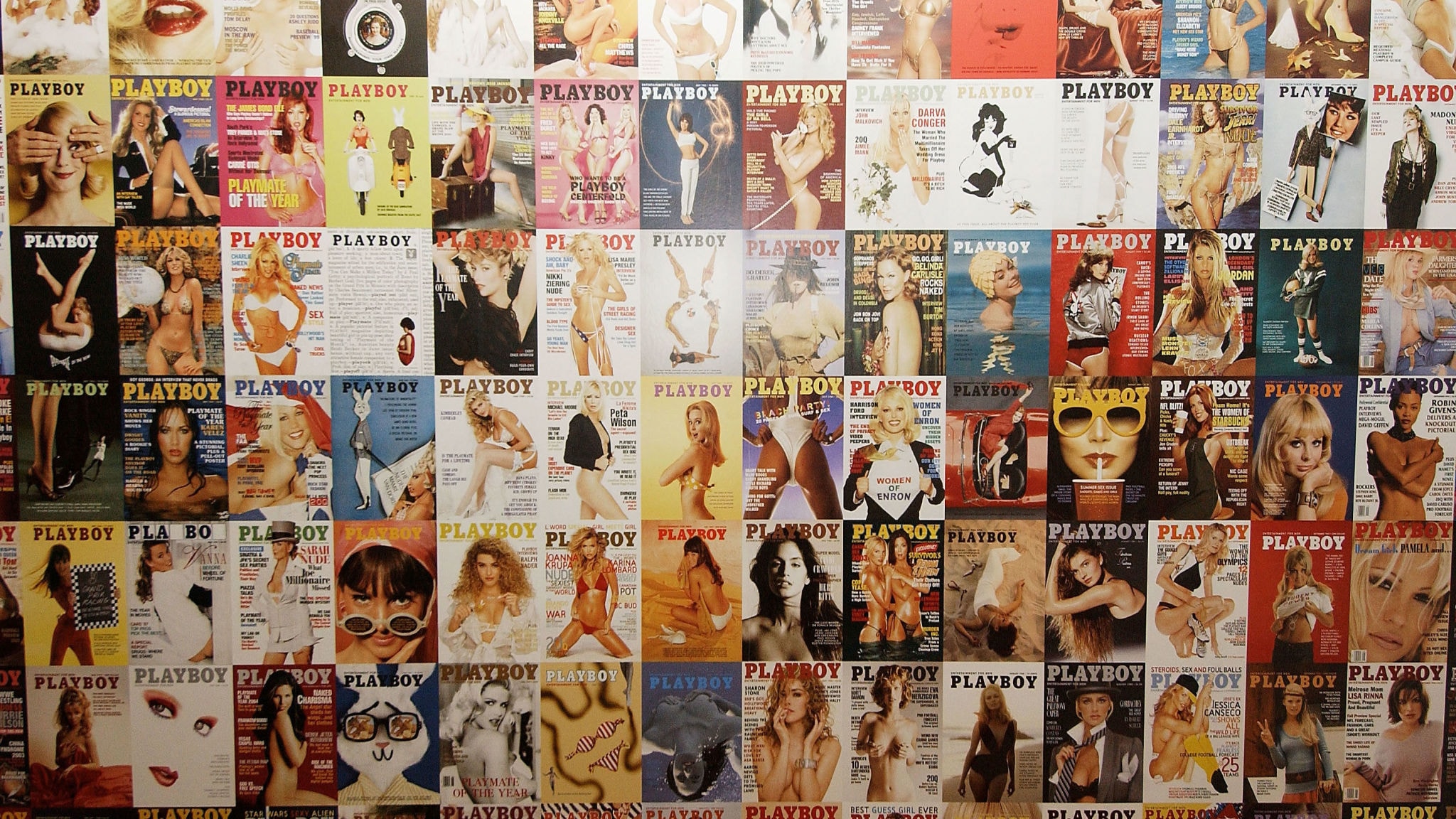 Vintage Playboy magazine covers collage